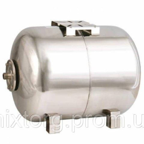 Гідроакумулятор ємність 100 літрів, горизонтальний, з неіржавкої сталі