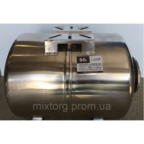 Гідроакумулятор Euroaqua ємність 50 літрів, горизонтальний, з неіржавкої сталі (Польща!)