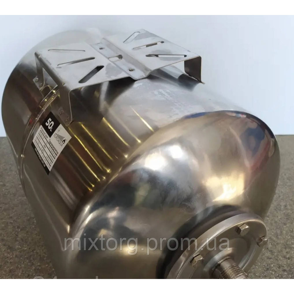 Гідроакумулятор Euroaqua ємність 50 літрів, горизонтальний, з неіржавкої сталі (Польща!)