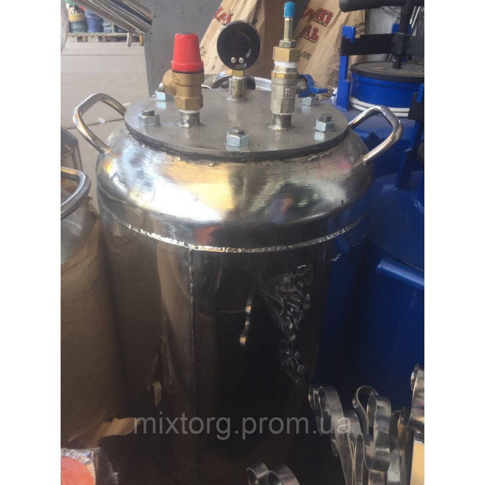 Автоклав із неіржавкої сталі Люкс газовий на 12 л.б,24 п.л.б.