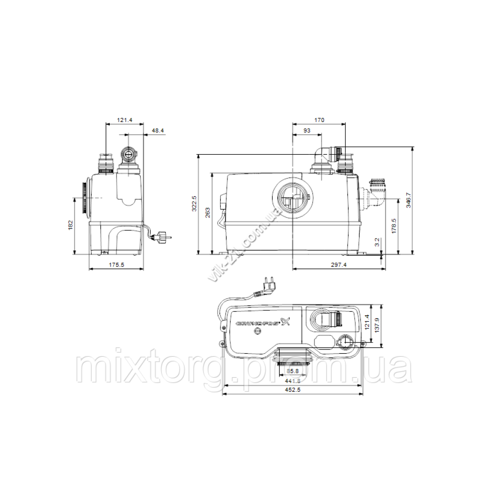Grundfos Sololift2 WC-1 (Грундфос Сололіфт 2) оригінал