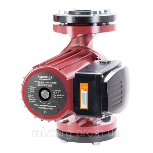 Насос циркуляційний фланцевий 1.0кВт Hmax 16.3м Qmax 250л/хв DN40 250мм + приєднувальний фланець AQUATICA