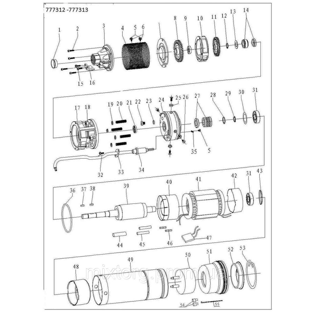 Насос вихровий свердловинний 1.1кВт H 100(38)м Q 45(30)л/хв Ø96мм AQUATICA (DONGYIN) 4SKm150 (777312)
