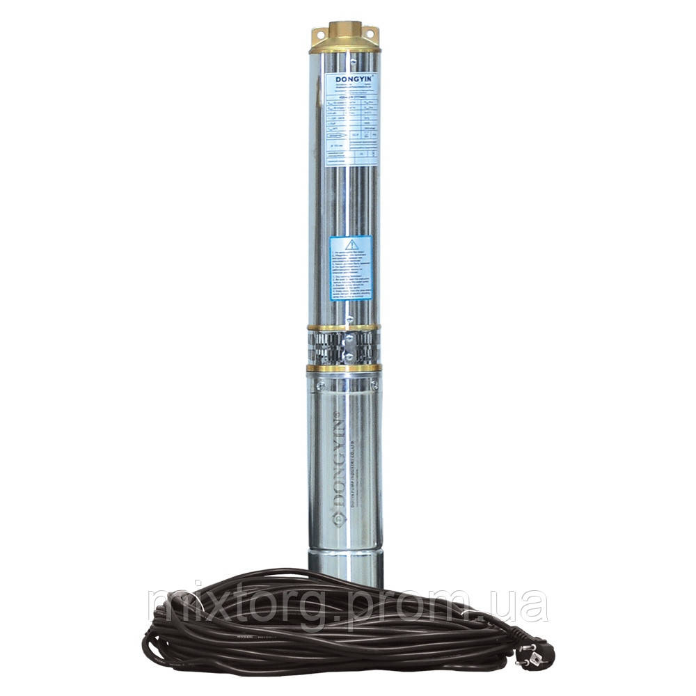 Насос відцентровий свердловинний 1.1кВт H 65 (43)м Q 140(100)л/хв Ø102мм (кабель 35м) AQUATICA (DONGYIN)