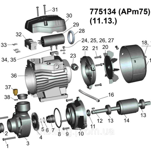 Насос вихровий 0.75кВт Hmax 75м Qmax 50л/хв LEO 3.0 APm75 (775134)
