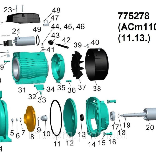 Насос відцентровий 1.1кВт Hmax 19.5м Qmax 500л/хв 2" LEO 3.0 ACm110B2 (775278)