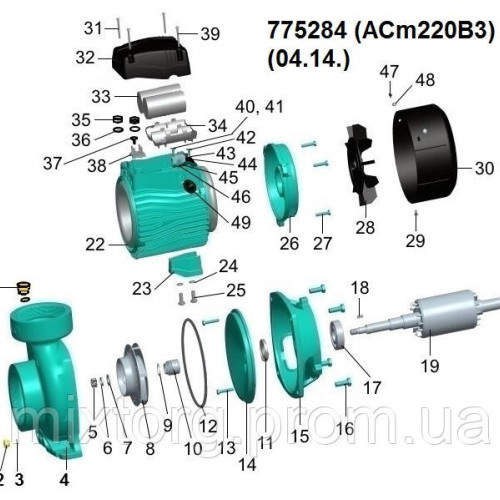 Насос відцентровий 2.2кВт Hmax 17.5м Qmax 1100л/хв 3" LEO 3.0 ACm220B3 (775284)