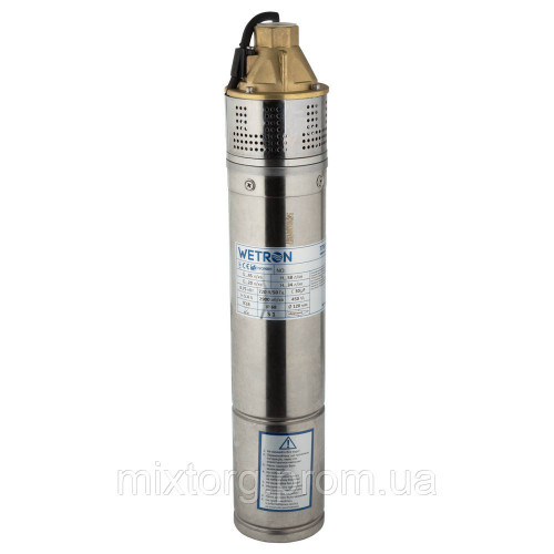 Насос вихровий 0.75кВт H 58(34)м Q 45(20)л/хв Ø96мм 10м кабелю WETRON 4SKmw100M (778331)