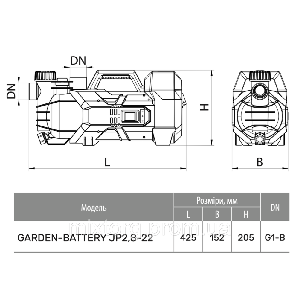 Поверхневий насос GARDEN-BATTERY JP 2,8-22 (акум., заряд. пристрій) "NPO"
