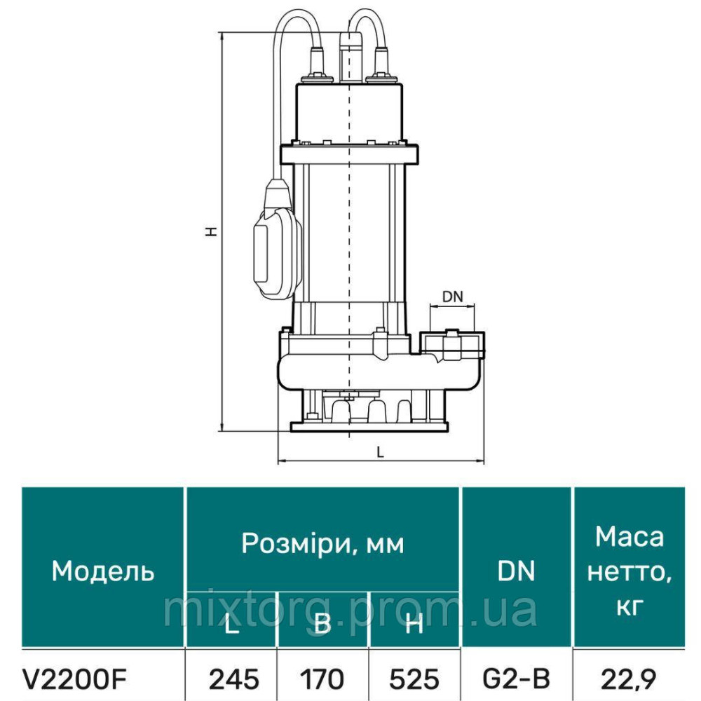 Дренажно-фекальний насос V2200F "NPO"