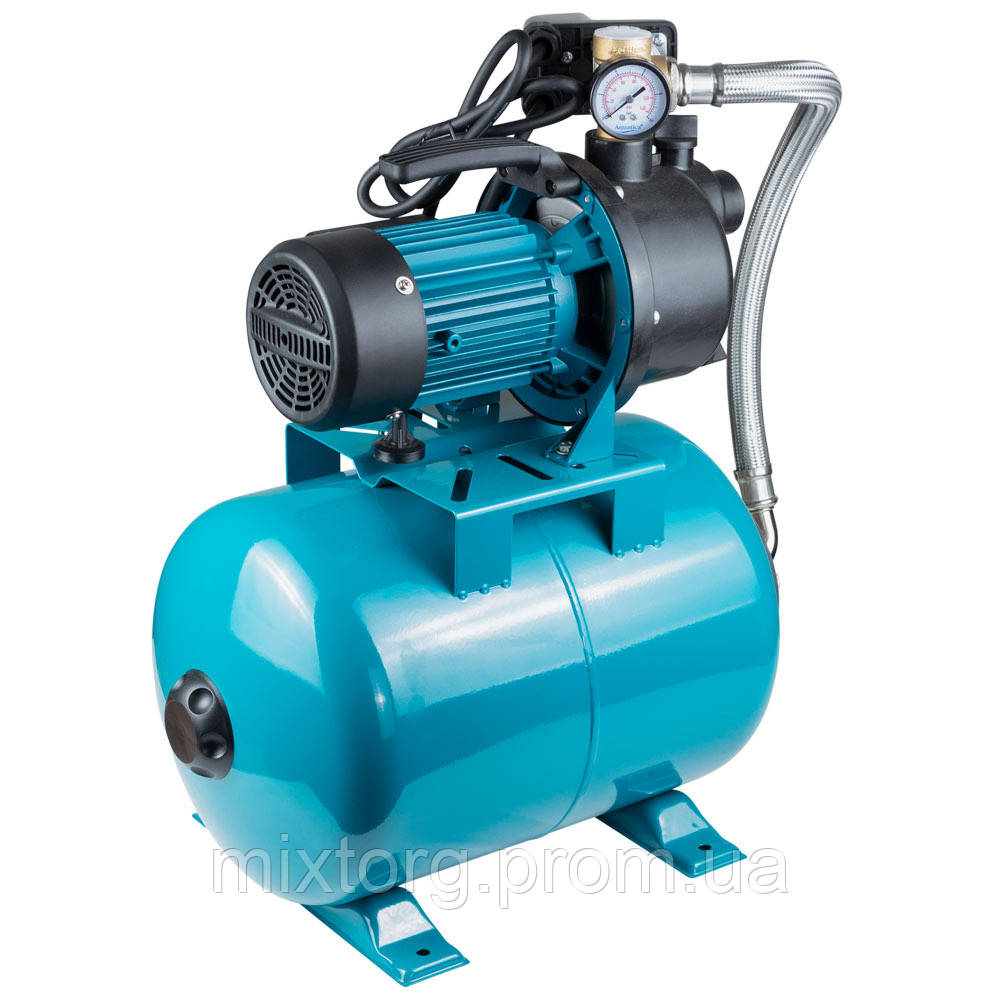 Станція 0.6кВт Hmax 35м Qmax 50л/хв пластик (самовсмоктуючий насос) 24л Україна AquaticaLEO EKJ-602PA5/UA