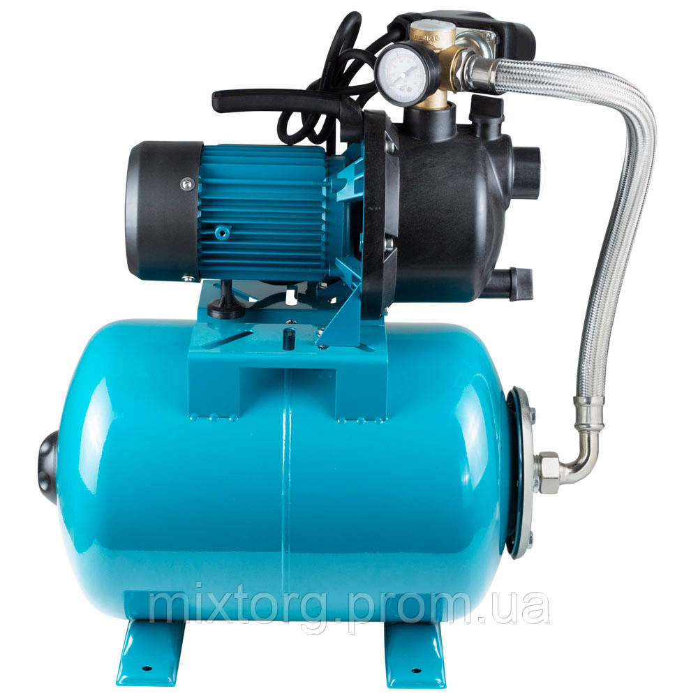 Станція 0.6кВт Hmax 35м Qmax 50л/хв пластик (самовсмоктуючий насос) 24л Україна AquaticaLEO EKJ-602PA5/UA