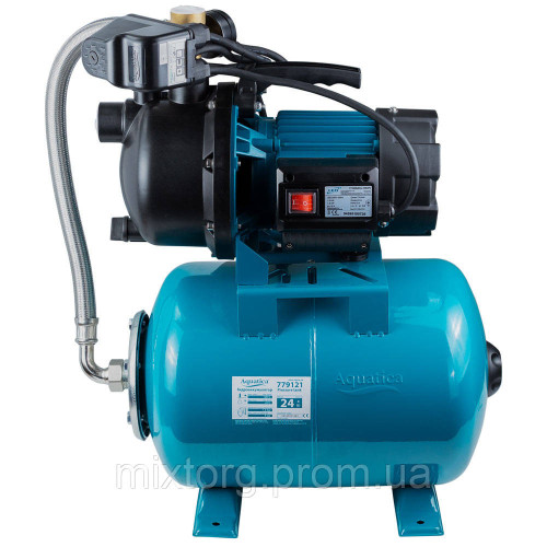 Станція 1.0кВт Hmax 44м Qmax 73л/хв пластик (самовсмоктуючий насос) 24л Україна AquaticaLEO EKJ-1002PA5/UA