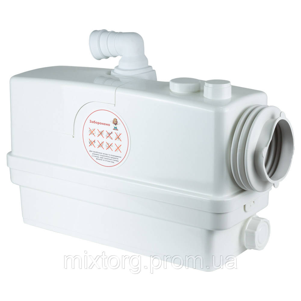 Станція каналізаційна 0.6кВт Hmax 8.5м Qmax 110л/хв 3 входу + боковий вхід 90мм LEO 3.0 WC601В (776916)