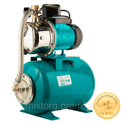 Станція 0.75кВт Hmax 46м Qmax 50л/хв (самовсмоктуючий насос нерж) 24л Україна AQUATICA JETSa80A5/UA