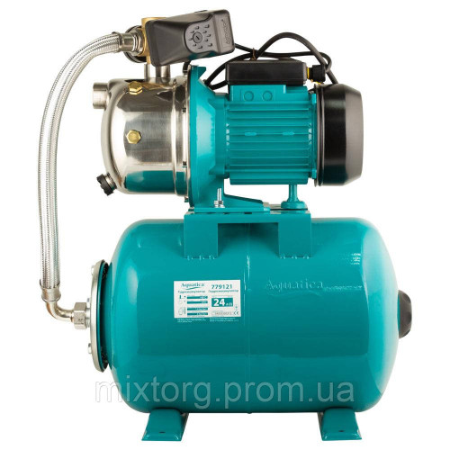 Станція 0.75кВт Hmax 46м Qmax 50л/хв (самовсмоктуючий насос нерж) 24л Україна AQUATICA JETSa80A5/UA