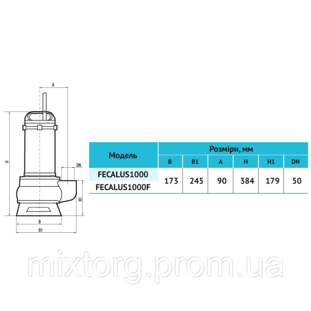 Дренажно-фекальний насос FECALUS1000F "rudes"