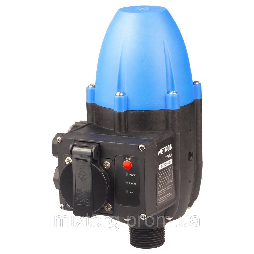 Контролер тиску електронний 1.1кВт Ø1" рег. тиск вкл 1.5-3.0 бар + розетка і вилка WETRON (779734)