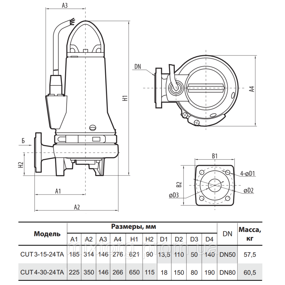 Дренажно-фекальний насос CUT3,1-8-31 TA "Sprut"