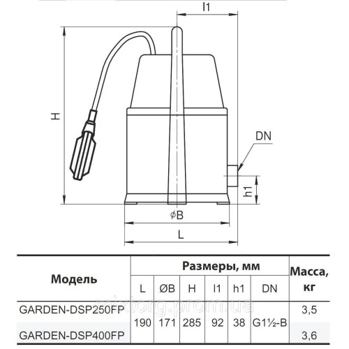 Дренажний насос GARDEN-DSP400FP "NPO"