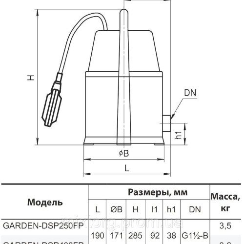 Дренажний насос GARDEN-DSP400FP "NPO"